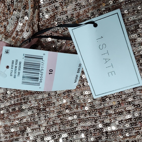 1.STATE 1.STATE Womens Sleeveless Sequin dress  Burgundy 10 - Picture 15 of 17